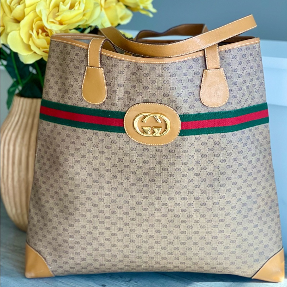 SOLD❌Authentic GUCCI Large Sherry Line Tote - Picture 12 of 16